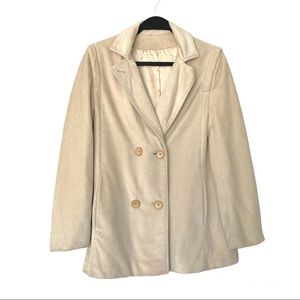 Vintage Passport Sports Coat Jacket Blazer Cream Off White Size Small